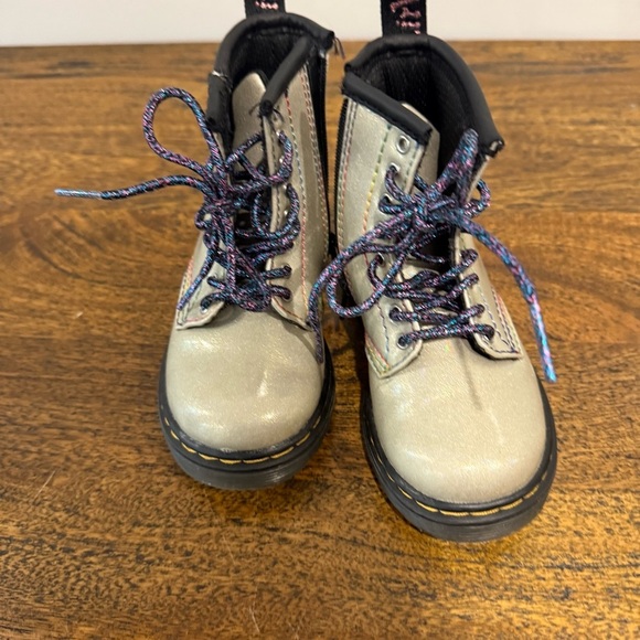Dr Martens Toddler 1460 Sparkle Rays Lace Up Moto Boots - Picture 10 of 13